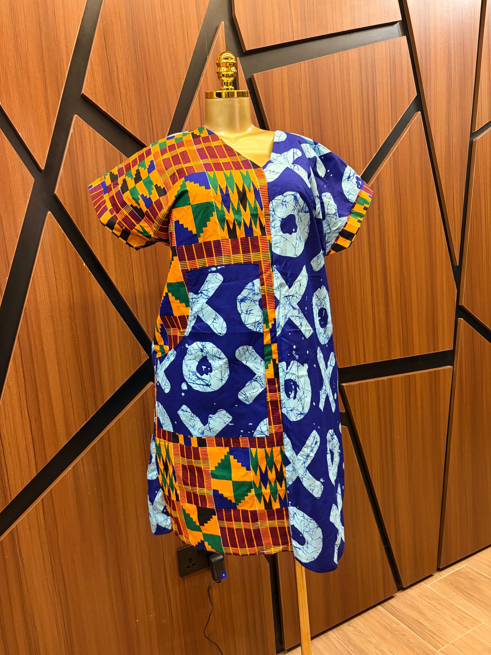 Short African Print Dress A0003
