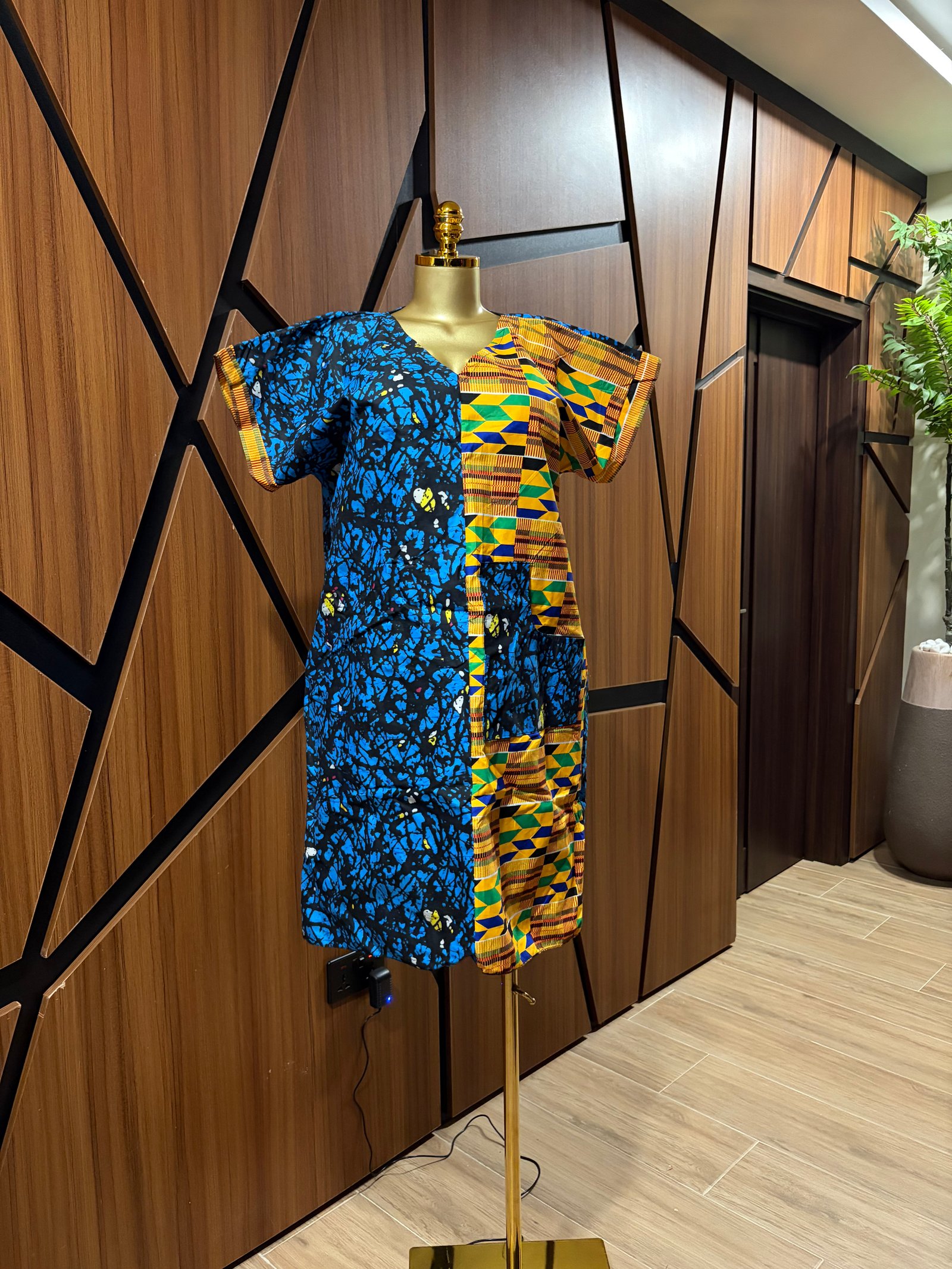 Two Tone Short Dress A0010